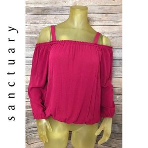 •Sanctuary• NWT Tori Cold Shoulder Berry Top